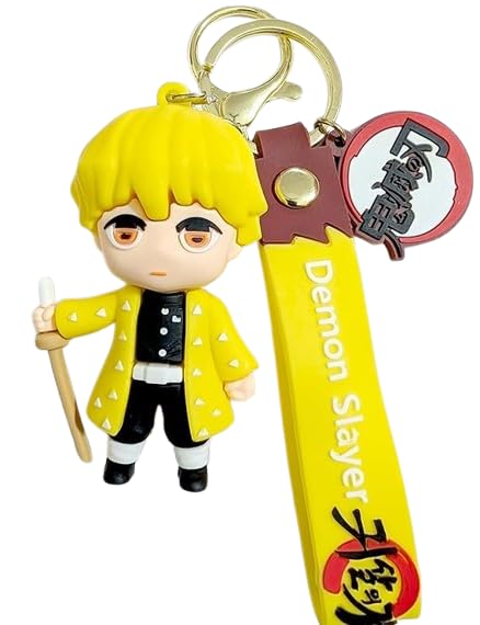 Demon Slayer Anime 3D Silicone Keychain | Stylish Key Ring with Strap & Bag Hook | Adorable & Durable Keychain for Fans & Collectors
