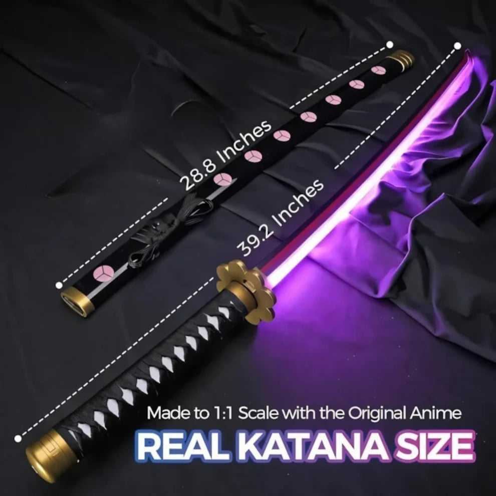 LED - Zoro Black 104 Cm Wooden Katana fully assembled
