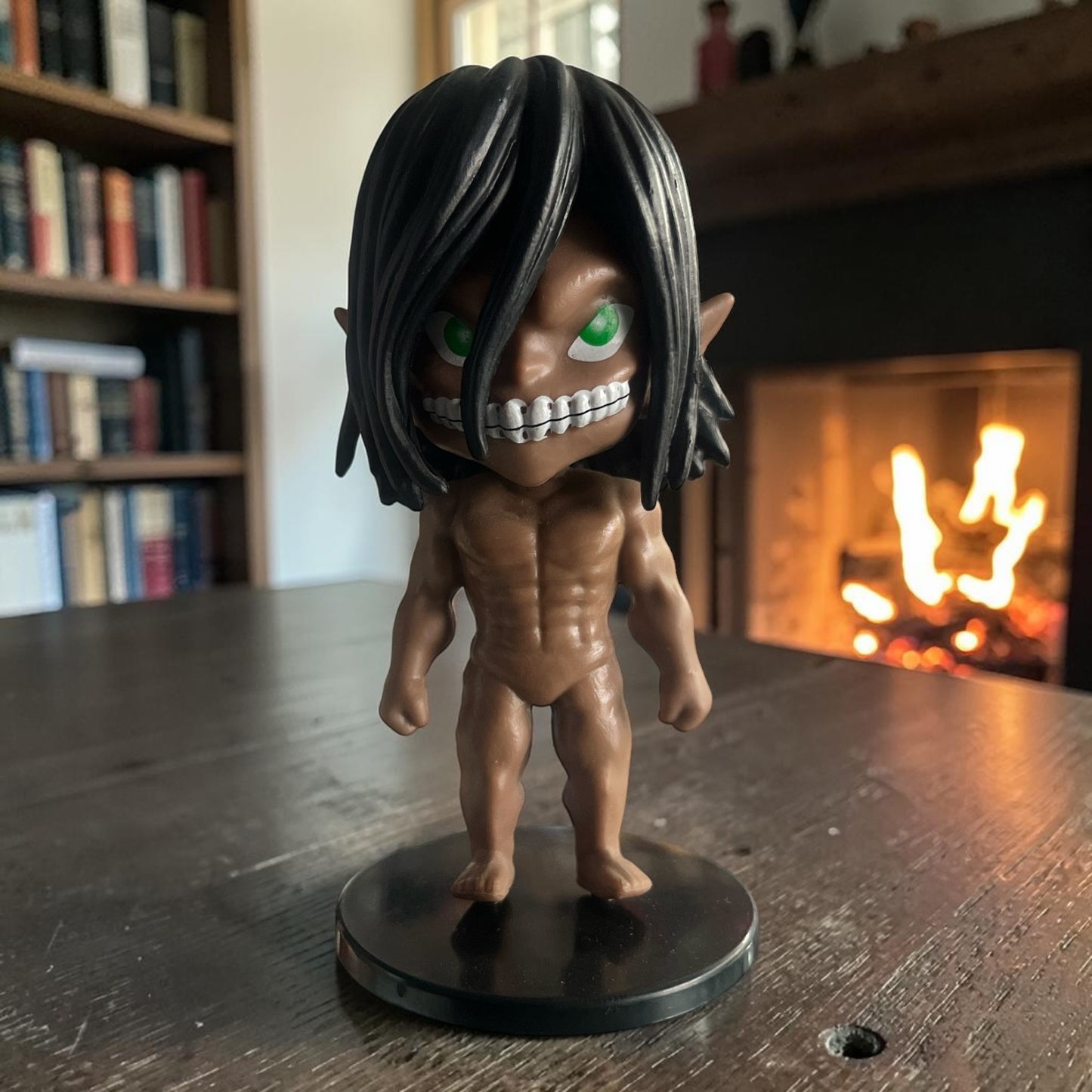 Attack on Titan Eren Titan Chibi Figure – Anime Mini Collectible PVC Action Toy for Desk, Shelf & Gamer Room Decor