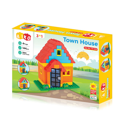AIKO 3 in 1 Town House | Creative Building Block Set For Kids