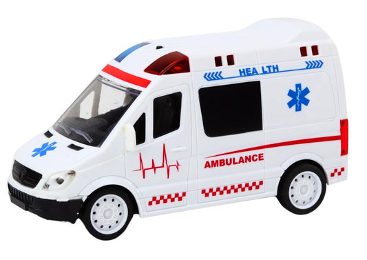 1:20 Scale Ambulance Car Toy for Kids | Friction Inertia Powered | Door Open Light Siren Effect Doctor Ambulance Truck Toy Set for Children
