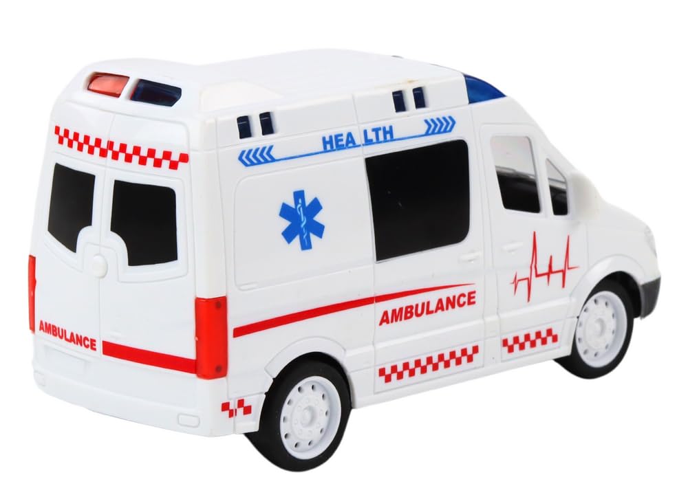 1:20 Scale Ambulance Car Toy for Kids | Friction Inertia Powered | Door Open Light Siren Effect Doctor Ambulance Truck Toy Set for Children