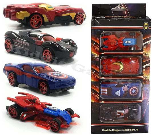 Mini Metal Car for Kids, Car Pack of 4 Mini Racers Series Diecast Cars Suitable for Children, Movie Vehicle Racing Cars for Small Racing Unbreakable for Kids - Multicolor