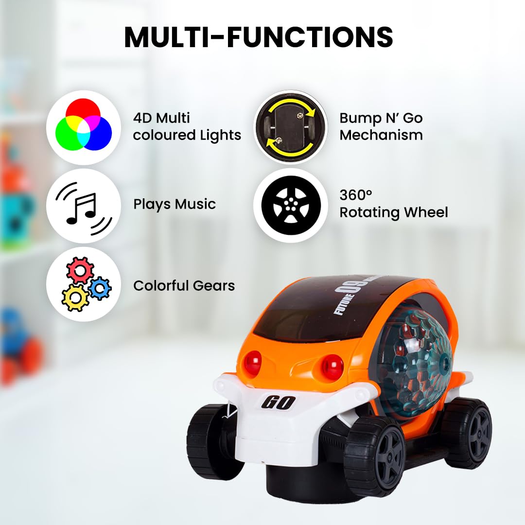 Battery-Operated 360° Stunt Car Toy – Music & 4D Lights