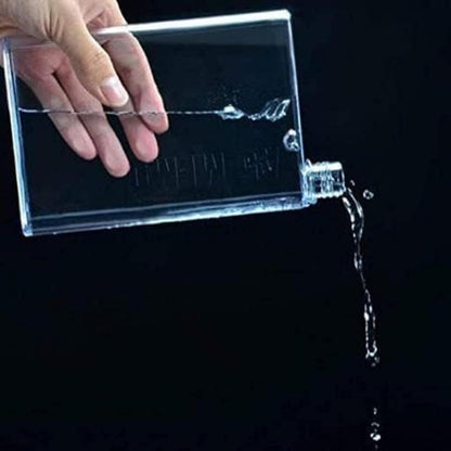 Plastic Notebook Slim Flat Water Bottle (380 ML)