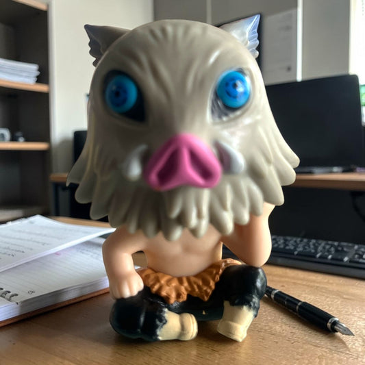 Inosuke Hashibira Chibi Figure – Demon Slayer Anime Mini Collectible PVC Action Toy for Desk & Shelf Decor