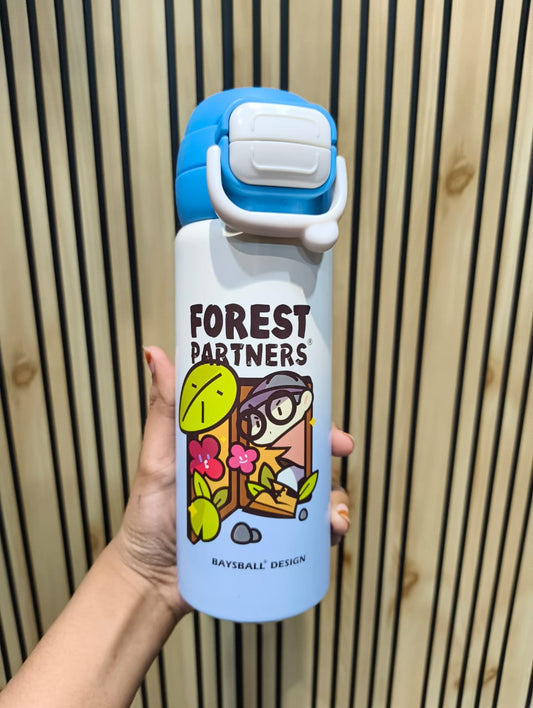 Blue Dual With Lock Steel Bottle