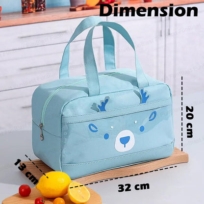 Rectangle Insulated Travel Lunch Bag – Multi-Purpose Tiffin Carrier (Sky Blue)