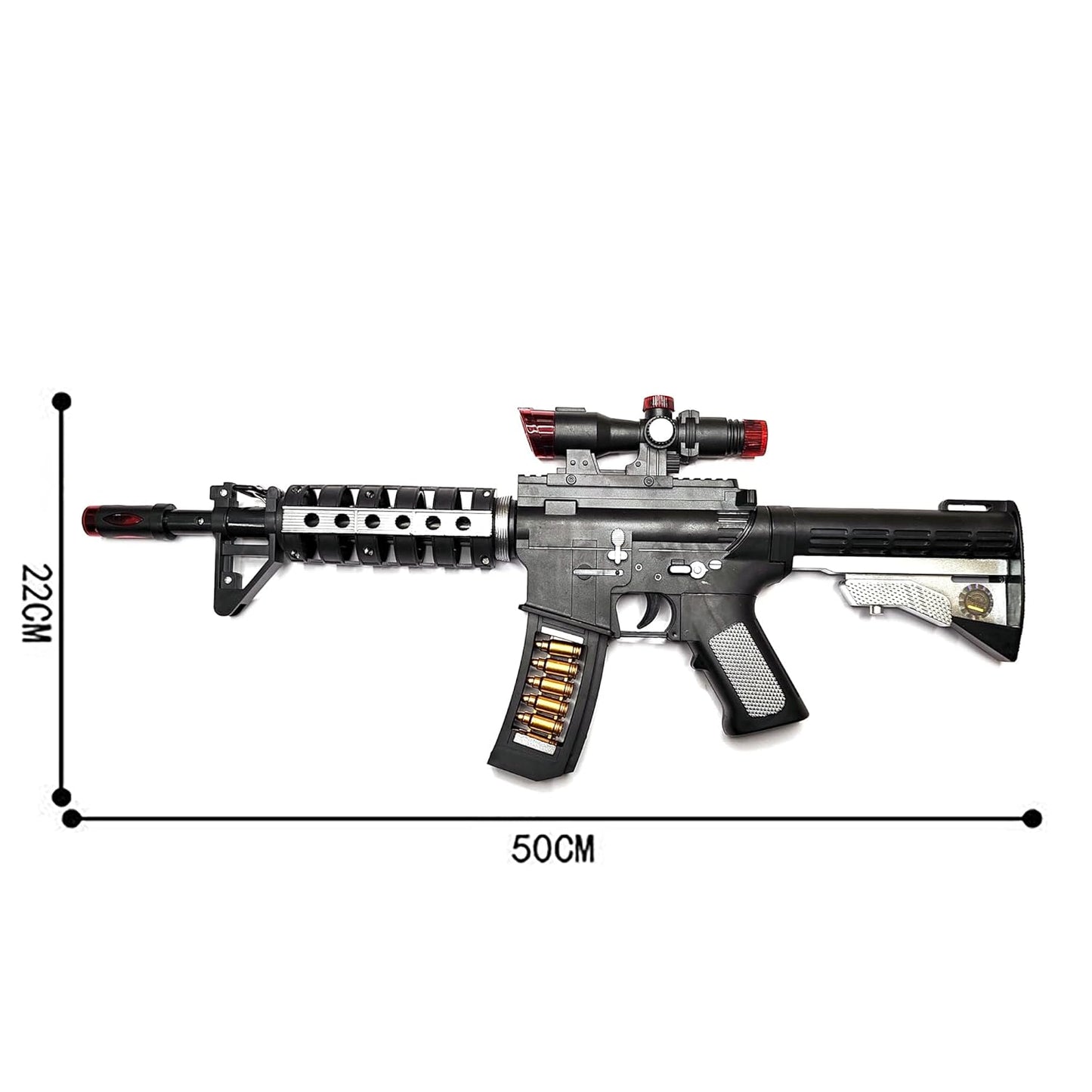 AK47 Light and Sound Musical PUBG Gun Toy with Vibration and Laser Projection (Black)