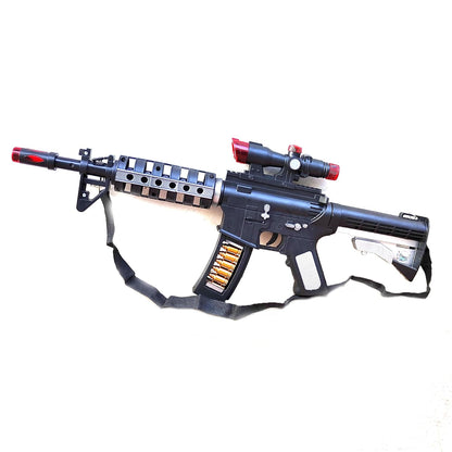 AK47 Light and Sound Musical PUBG Gun Toy with Vibration and Laser Projection (Black)