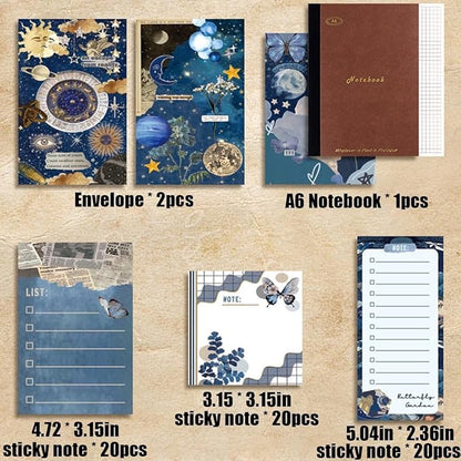 Vintage Scrapbooking Journal Kit  Aesthetic Sticker Journaling Scrapbook Photo Album (Intercropping Butterfly)