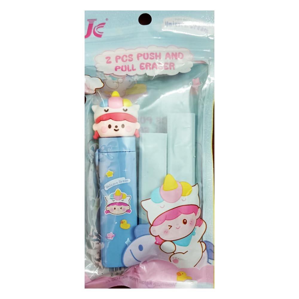 Dream Unicorn Push-Pull Eraser – Cute Retractable Eraser with Case (Pack of 1)