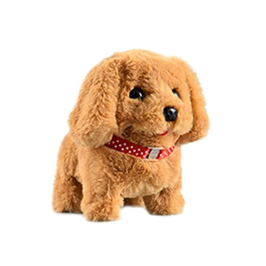 Cute Adorable Walking and Barking Plush Dog Puppy Toy Cute Puppy for Kids Realistic Movement and Sounds Cuddle-Friendly for Girls Boys (Brown)