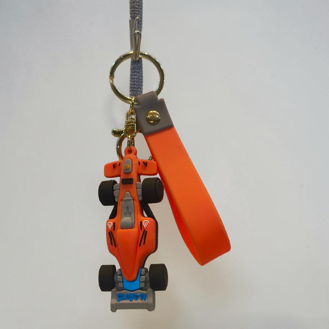 Silicone Formula Racing Car Keychain – Orange