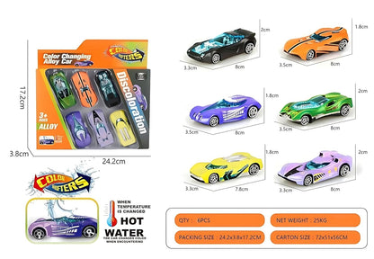 Color Changing Toy Cars for Kids (Multicolor, pack of 6)