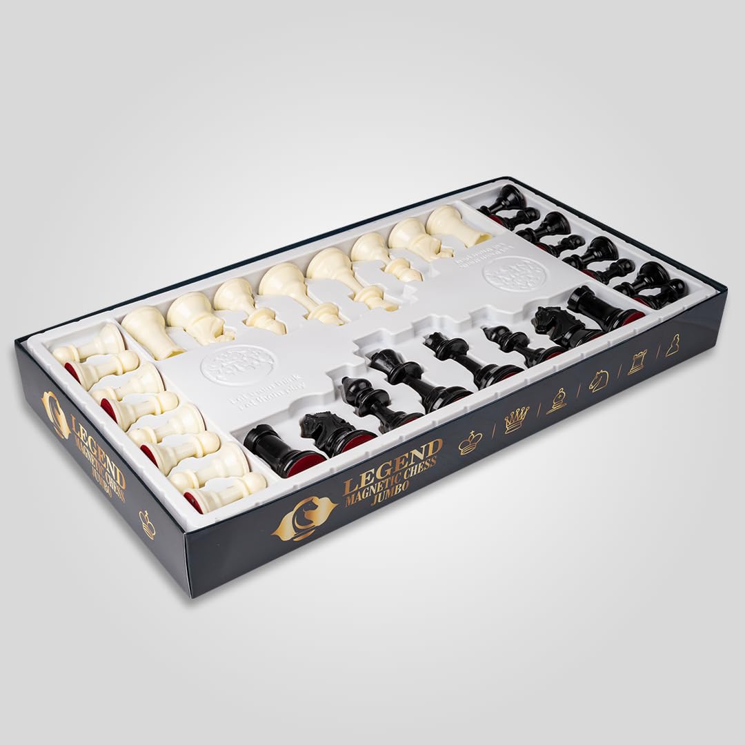 Magnetic Chess Board Set with Magnetic Pieces Having Storage Case for Each Piece, Board Games for Kids and Adults (16.5x16.5 Inches)