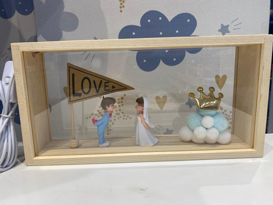 Glass Couple Show Piece with Light (Pack 1)