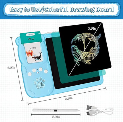 Talking Flash Cards with LCD Writing Tablet (Assorted Colours)