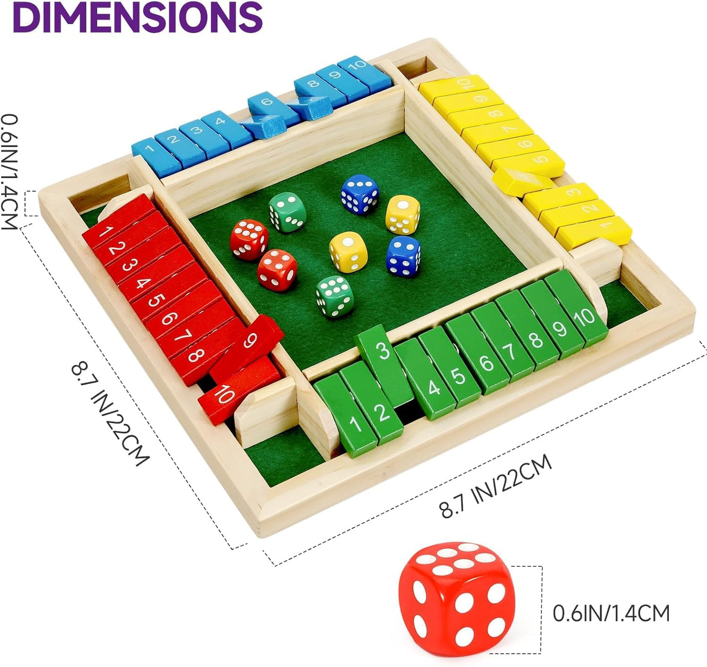 Classic 4-Sided Wooden Board Game