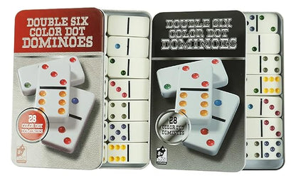 Double Six Color Dot Design Dominos for Kids - Set of 28