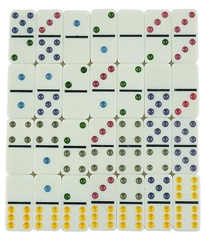 Double Six Color Dot Design Dominos for Kids - Set of 28
