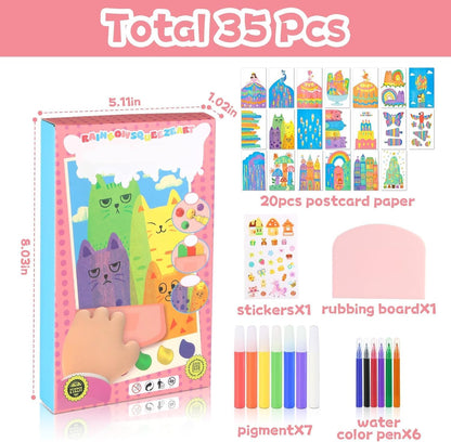 DIY Rainbow Scratch And Squeeze Dot Painting Art Kit