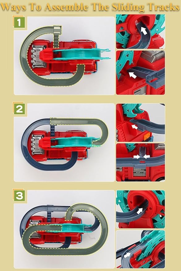 Fire Truck with Climbing Duck & Siren Sounds – Auto-Steering 3D Light Fire Engine for Loud Play