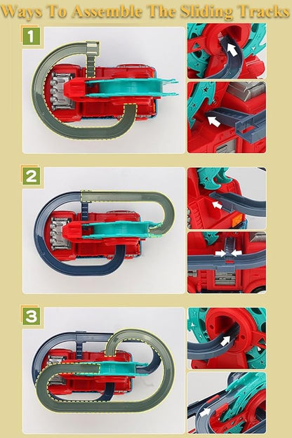 Fire Truck with Climbing Duck & Siren Sounds – Auto-Steering 3D Light Fire Engine for Loud Play