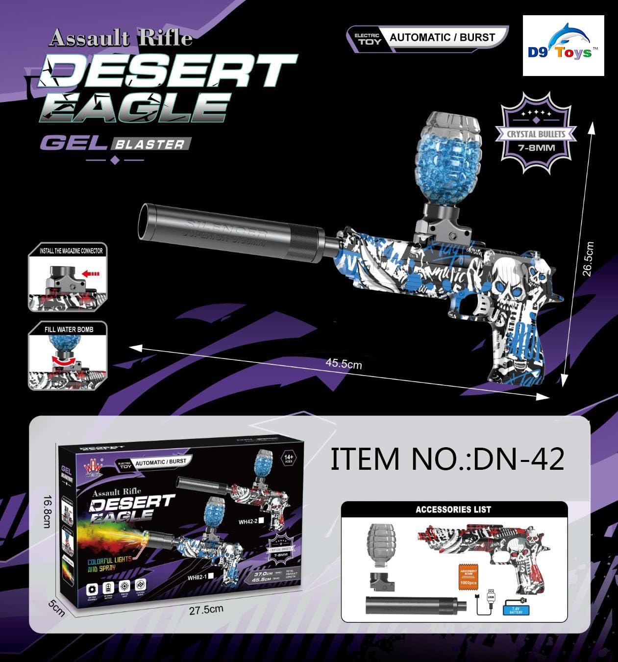 High Range Powerful Gel Blaster MP5 Automatic Water Machine Gun