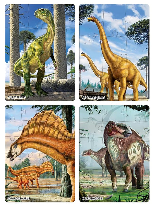 4 in 1 National Geographic Dinosaurs Jigsaw Puzzle Set (9, 12, 18, 24 Pcs) |