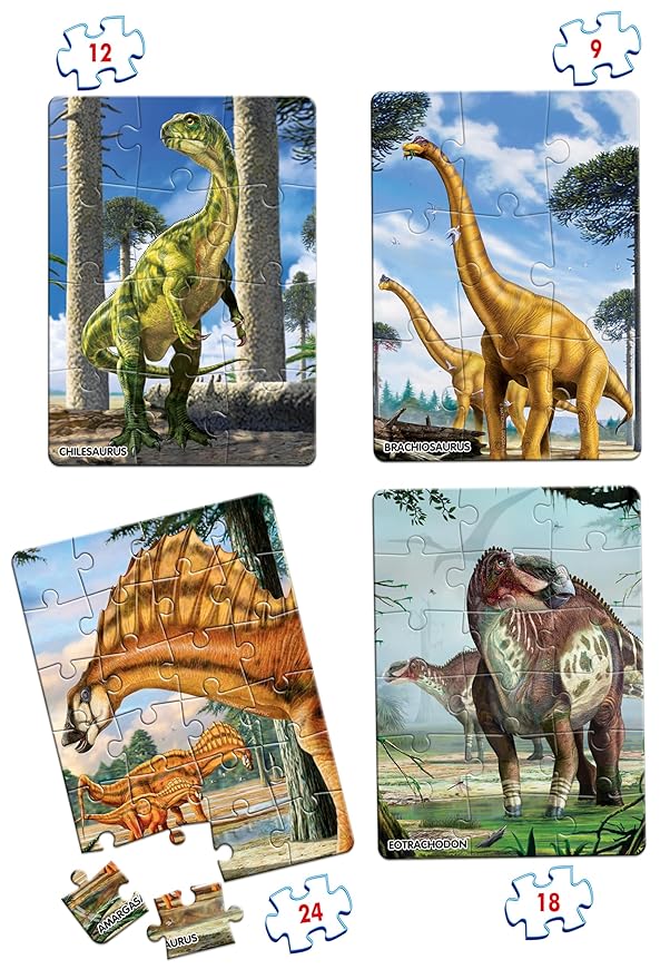 4 in 1 National Geographic Dinosaurs Jigsaw Puzzle Set (9, 12, 18, 24 Pcs) |