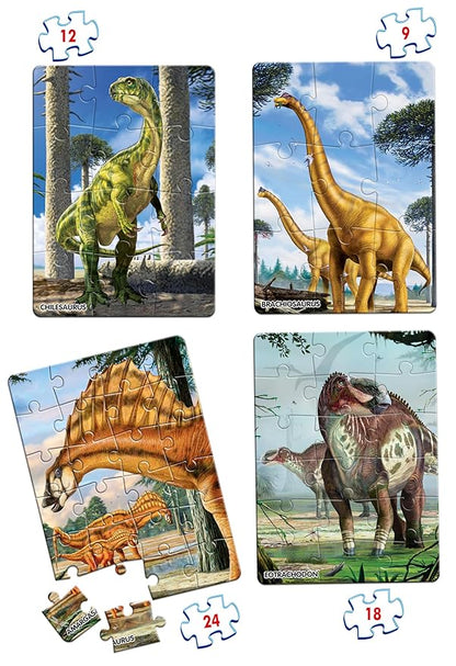 4 in 1 National Geographic Dinosaurs Jigsaw Puzzle Set (9, 12, 18, 24 Pcs) |