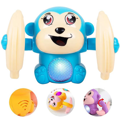 Battery Operated Voice Control Monkey Toy with Musical, Dancing, Spinning,Rolling and Sensor Feature for Gifts