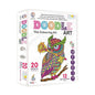 Doodle Art Colouring Kit - 20 Sheets & 12 Sketch Pens - Fun and Educational Colouring Set for Kids and Adults - Doodle Animal & Bird Design - Let Your Creativity Shine.