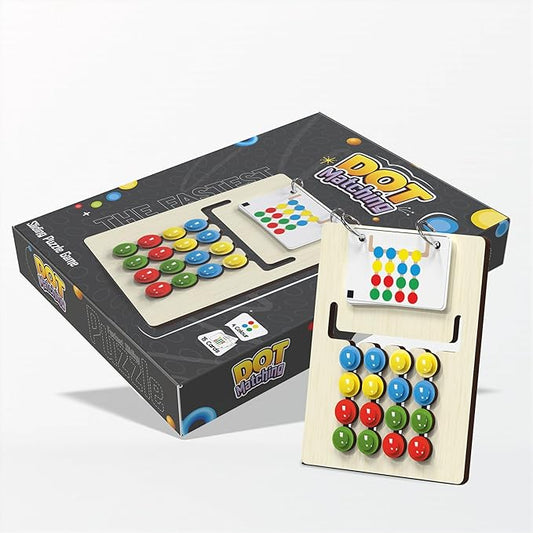 Colour Coder Wooden Slide and Match Puzzle Game, Educational Toy with 3 Difficulty Levels, Multi-Coloured