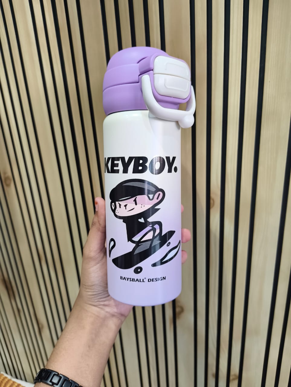 Purple Dual With Lock Steel Bottle