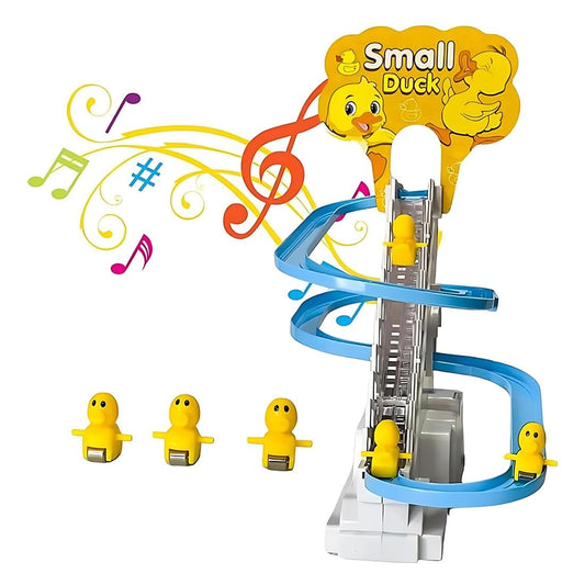 Musical Duck Toy Set with Sliding Ramp, Includes 4 Small Duck Figures, 24 cm