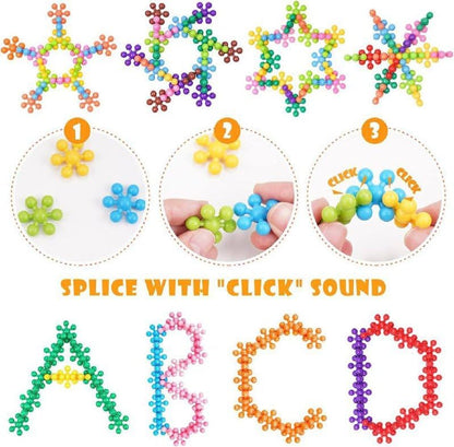 100 Pcs Star Shaped, Star Block Interlocking Blocks Colorful Star Building Blocks Educational Construction Blocks for Kids STEM Toys (Multicolor, 100Pcs) for 3+ Year