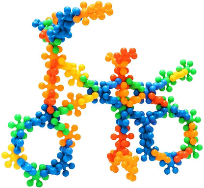 100 Pcs Star Shaped, Star Block Interlocking Blocks Colorful Star Building Blocks Educational Construction Blocks for Kids STEM Toys (Multicolor, 100Pcs) for 3+ Year