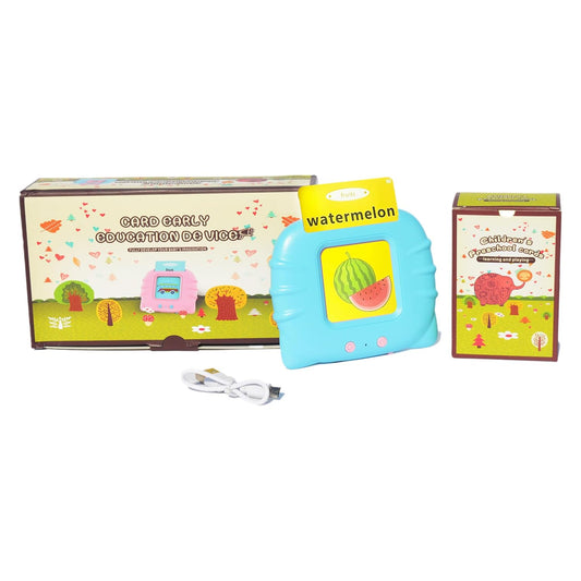 Educational Talking Flash Cards for Kids (224 Words, Rechargeable) – Blue