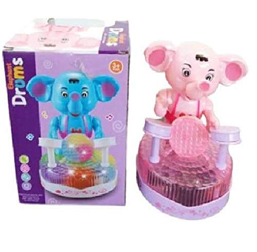 Elephant Drummer with Light Music Bump and Go Toy for Kids