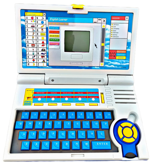 Educational Laptop Computer Toy for Kids with Mouse - 20 Activities English Learner Notebook with Games - Learn Alphabets, Words, Numbers and Music - Color As Per Stock