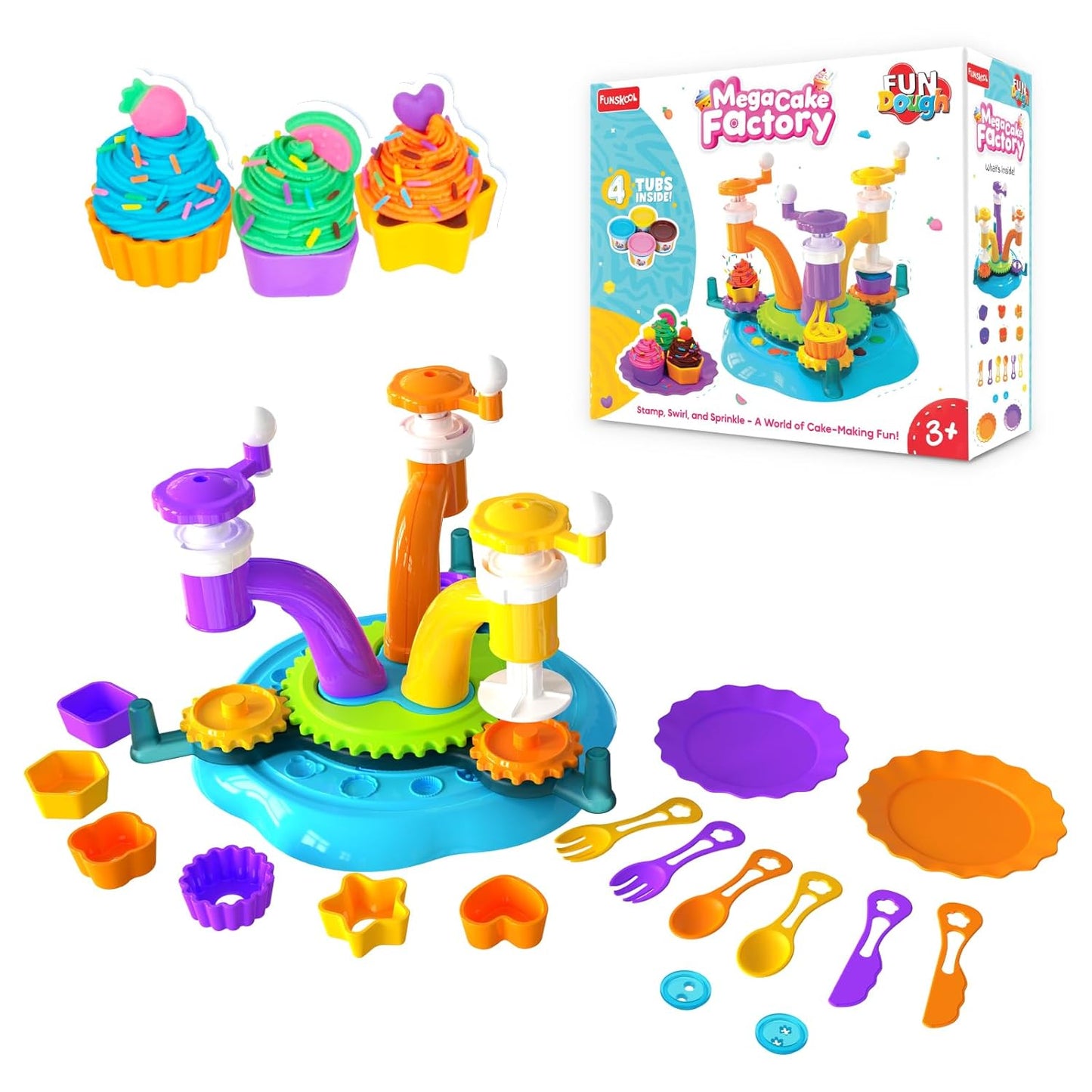 Dough Mega Cake Factory, Pretend Play Dough Set for Kids