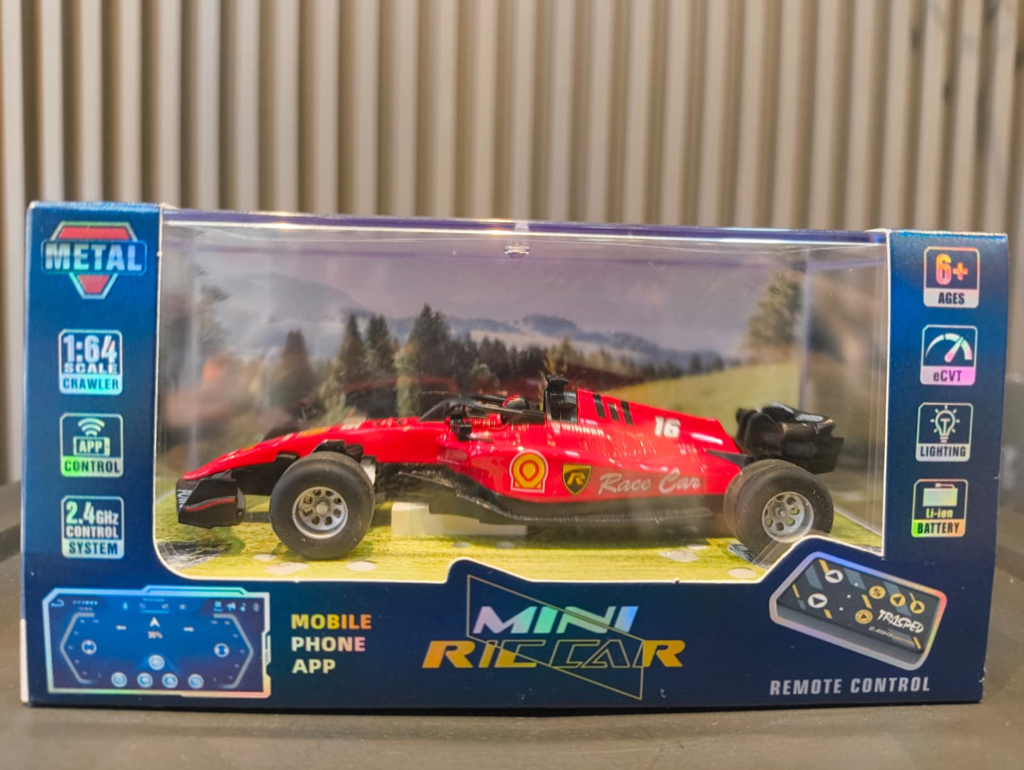 1:64 Scale F1 Mini Remote control car with LED lights (pack 1)