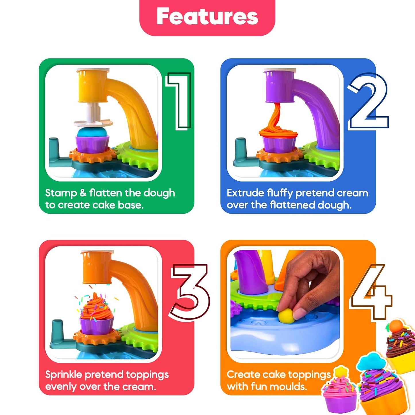 Dough Mega Cake Factory, Pretend Play Dough Set for Kids