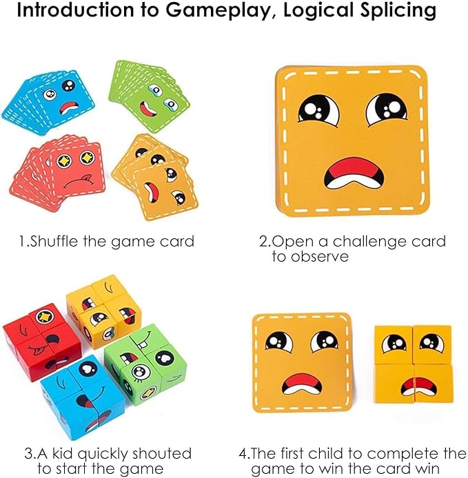 Emoji Face Cube Puzzle – Fun Expression Matching Game for Kids