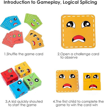 Emoji Face Cube Puzzle – Fun Expression Matching Game for Kids