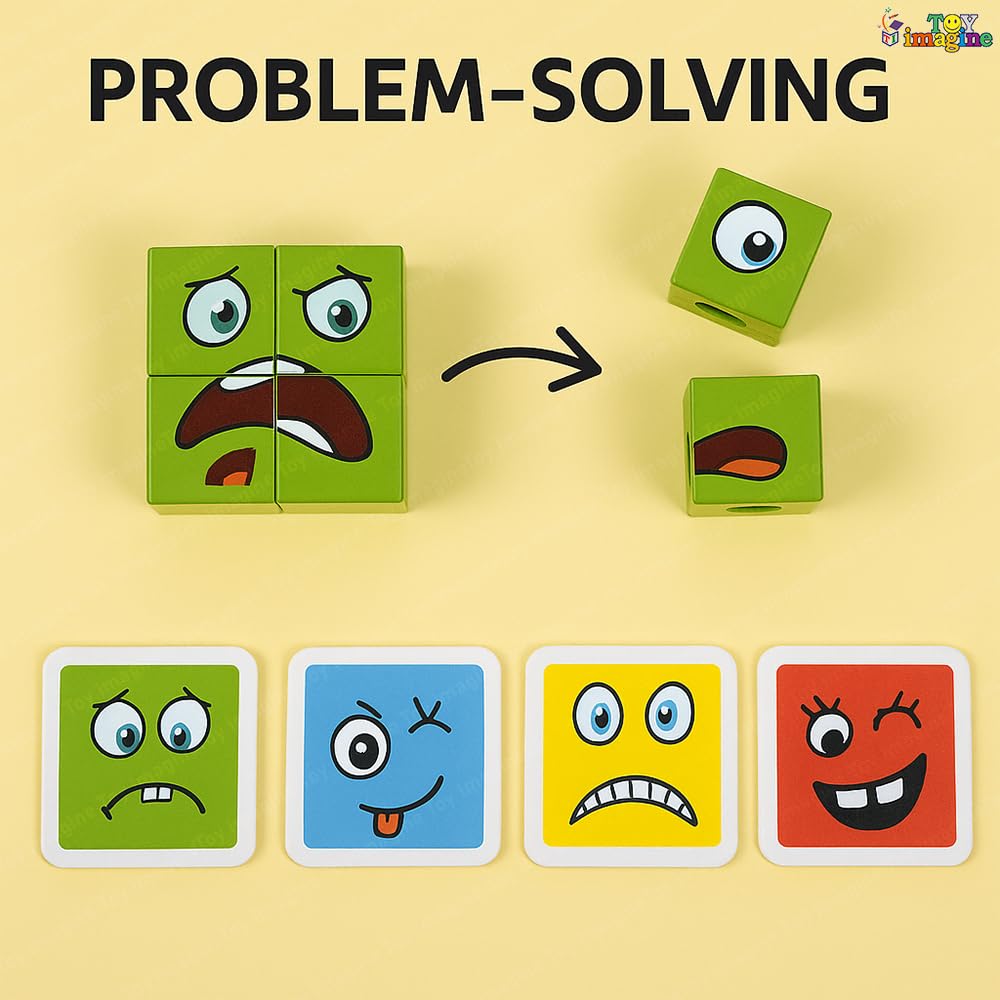Emoji Face Cube Puzzle – Fun Expression Matching Game for Kids