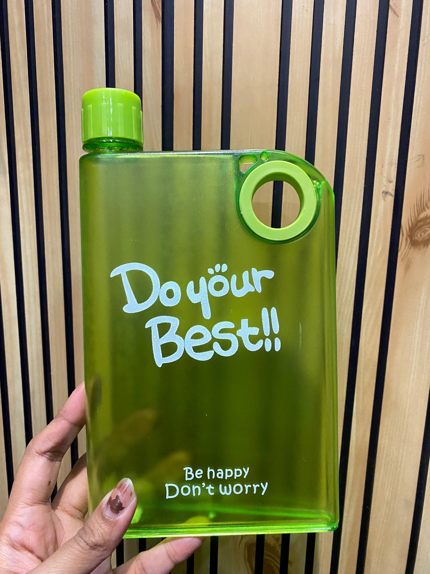 Plastic Notebook Slim Flat Water Bottle (380 ML)