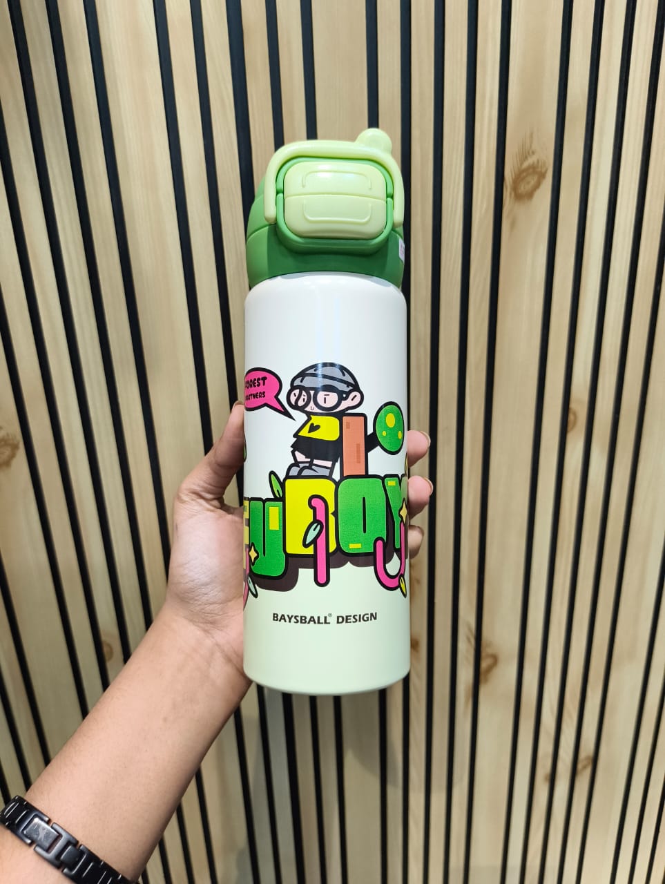 Green Dual With Lock Steel Bottle